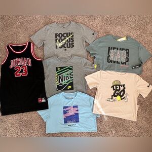 Nike T’s youth XL and Jordan jersey size XL